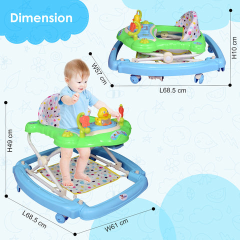 Sunbaby Baby Walker Kids Activity Rattle Toys for Babies Cycle, Adjustable Height, Thick, Safe & Comfortable Seat, Rotatable Wheel, Music Button, for Infant of 6 to 20 Months