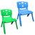 Sunbaby Magic Bear Face Chair Strong & Durable Plastic Best for School Study, Portable Activity Chair for Children,Kids,Baby (Weight Handles Upto 100 Kg Each)-Set of 2 Blue/Green