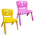 Sunbaby Magic Bear Face Chair Strong & Durable Plastic Best for School Study, Portable Activity Chair for Children,Kids,Baby (Weight Handles Upto 100 Kg Each)-Set of 2 Yellow/Pink