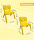 Sunbaby Magic Bear Face Chair Strong & Durable Plastic Best for School Study, Portable Activity Chair for Children,Kids,Baby (Weight Handles Upto 100 Kg Each)-Set of 2 Yellow/Yellow