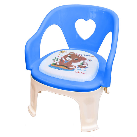 SUNBABY Sweetheart ChuChu Whistling Baby Chair, w/armrest, Soft Cushion Seating, Portable, Best for Homes & Play Schools, to sit for Activities (Blue)