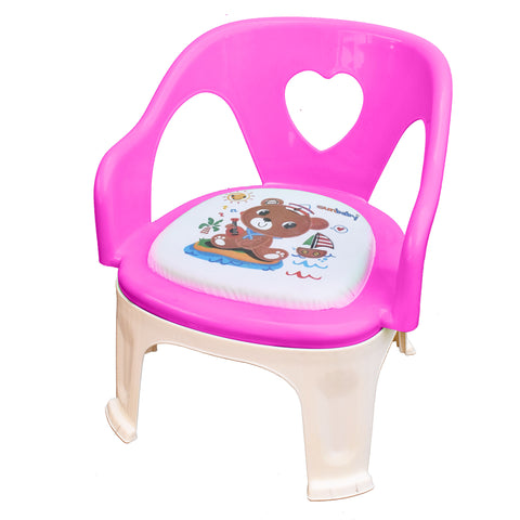 SUNBABY Sweetheart ChuChu Whistling Baby Chair, w/armrest, Soft Cushion Seating, Portable, Best for Homes & Play Schools, to sit for Activities (Pink)