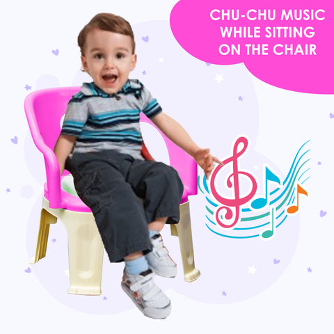 SUNBABY Sweetheart ChuChu Whistling Baby Chair, w/armrest, Soft Cushion Seating, Portable, Best for Homes & Play Schools, to sit for Activities (Pink)