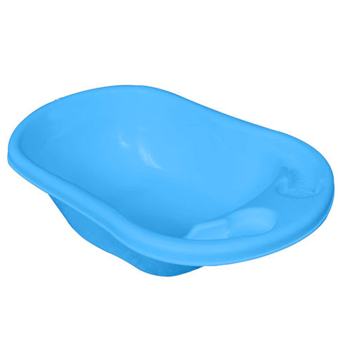 Sunbaby Antislip Infant Kids Bathtub Bathing for New Born Babies 0 Months to 2 Year with soap Shampoo Holder,Drain Plug (Blue)