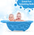 Sunbaby Antislip Infant Kids Bathtub Bathing for New Born Babies 0 Months to 2 Year with soap Shampoo Holder,Drain Plug (Blue)