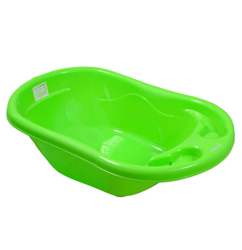 Sunbaby Splash Bathtub with Temperature Antislip Infant Kids Bathtub bathing For New Born babies 0 months to 2 year with soap shampoo holder,Drain Plug (GREEN)