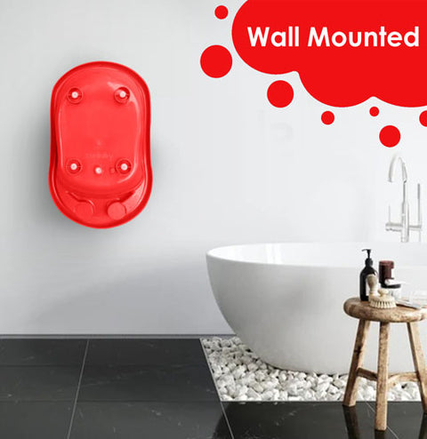 Sunbaby Antislip Infant Kids Bathtub bathing For New Born babies 0 months to 2 year with soap shampoo holder,Drain Plug (RED)