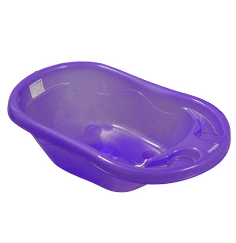 Sunbaby Antislip Infant Kids Bathtub bathing For New Born babies 0 months to 2 year with soap shampoo holder,Drain Plug (PURPLE)