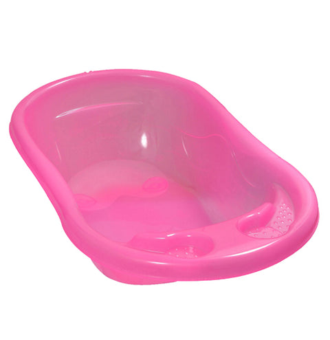Sunbaby Antislip Infant Kids Bathtub bathing For New Born babies 0 months to 2 year with soap shampoo holder,Drain Plug (PINK)