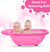 Sunbaby Antislip Infant Kids Bathtub bathing For New Born babies 0 months to 2 year with soap shampoo holder,Drain Plug (PINK)
