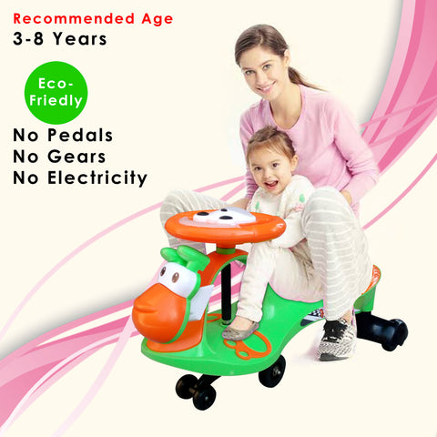 Completely Assembled SUNBABY Funtime Magic Car| Ride-on Baby Car| Kids Push Car|Swing Car|Safe Comfortable Seats & Durable| Ride on Toy Car for Kids| Twister Ride on|Magic Toy Car|Kids Ride On| Push Rider|Steering Music & Lights|For Kids age 2+