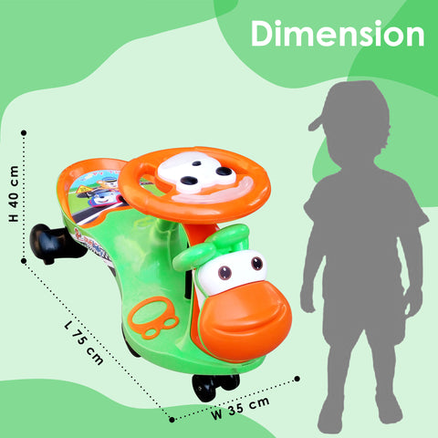 Completely Assembled SUNBABY Funtime Magic Car| Ride-on Baby Car| Kids Push Car|Swing Car|Safe Comfortable Seats & Durable| Ride on Toy Car for Kids| Twister Ride on|Magic Toy Car|Kids Ride On| Push Rider|Steering Music & Lights|For Kids age 2+