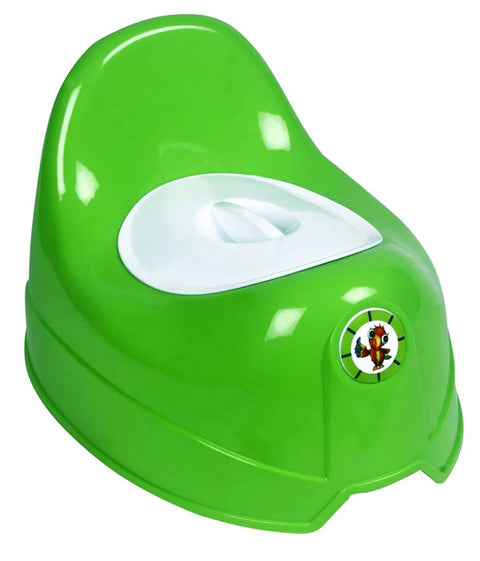 Sunbaby Potty Toilet Trainer Seat/Chair with Lid and High Back Support for Toddler Boys Girls Age 7 Months to 3 Years (GREEN-WHITE)