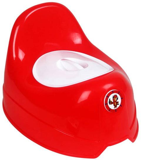 Sunbaby Potty Toilet Trainer Seat/Chair with Lid and High Back Support for Toddler Boys Girls Age 7 Months to 3 Years (RED-WHITE)